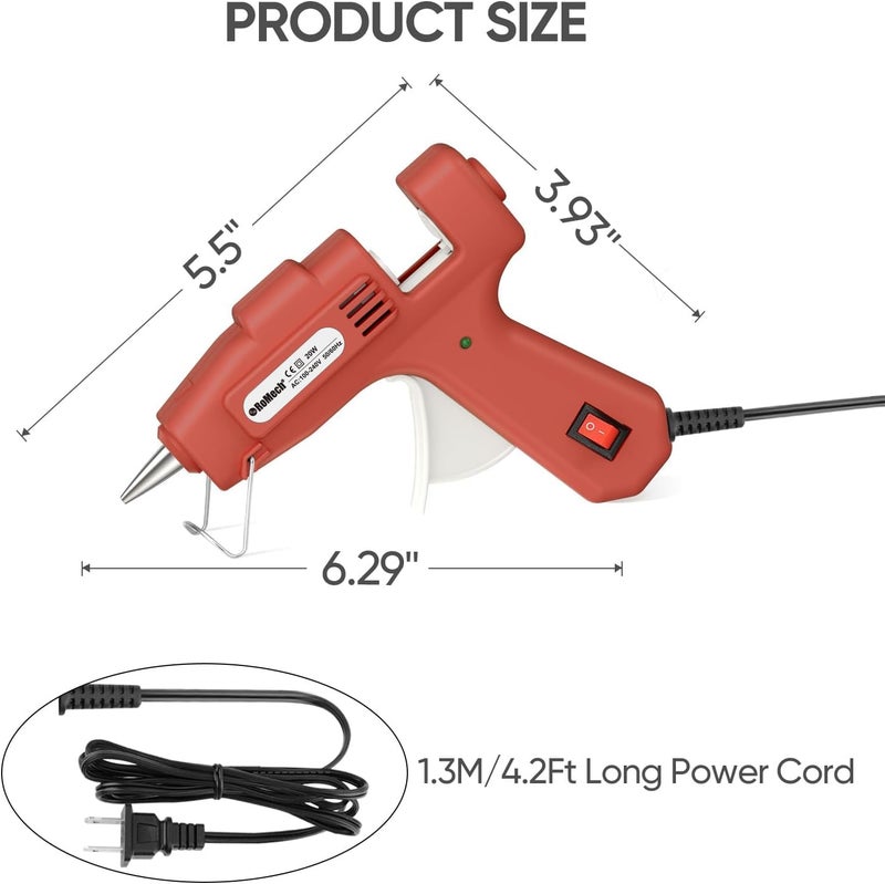 ROMECH 20W Mini Hot Glue Gun with 30 Glue Sticks Set, Fast Preheating Hot Glue Gun Kit Heavy Duty Gluegun for Craft, DIY, Repairs (Red) - Image 4
